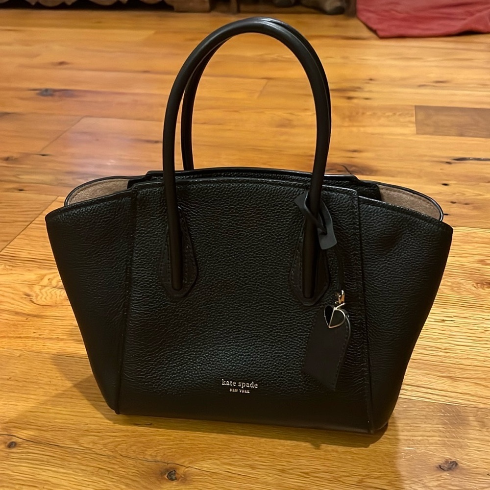 Kate Spade Black Leather Tote Purse Bag